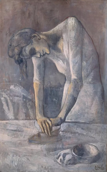 《烫衣服的女人》，毕加索，1904年